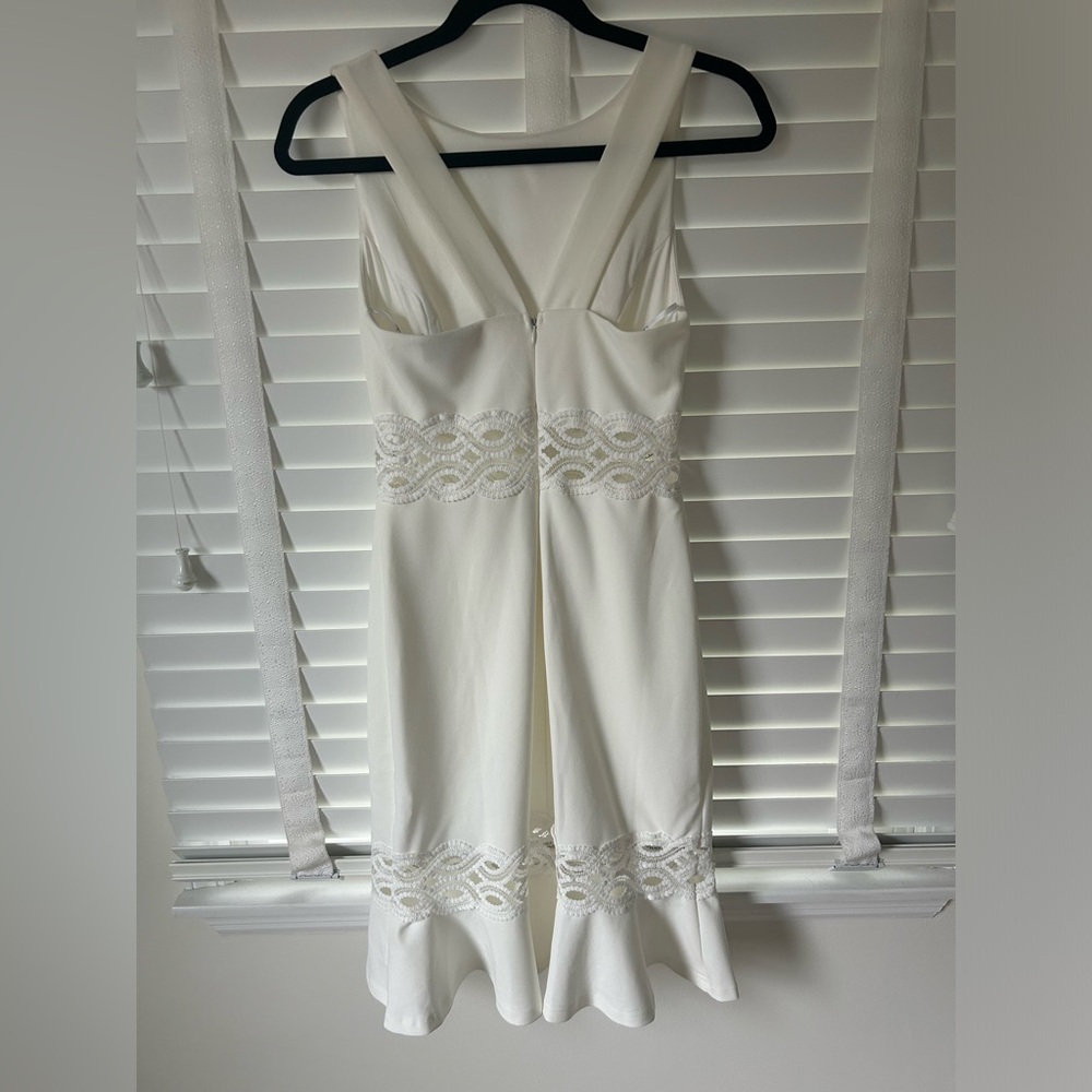 Lulus Midi Dress In the Name of Love White Crochet Lace Trumpet Bridal Small - Picture 9 of 14